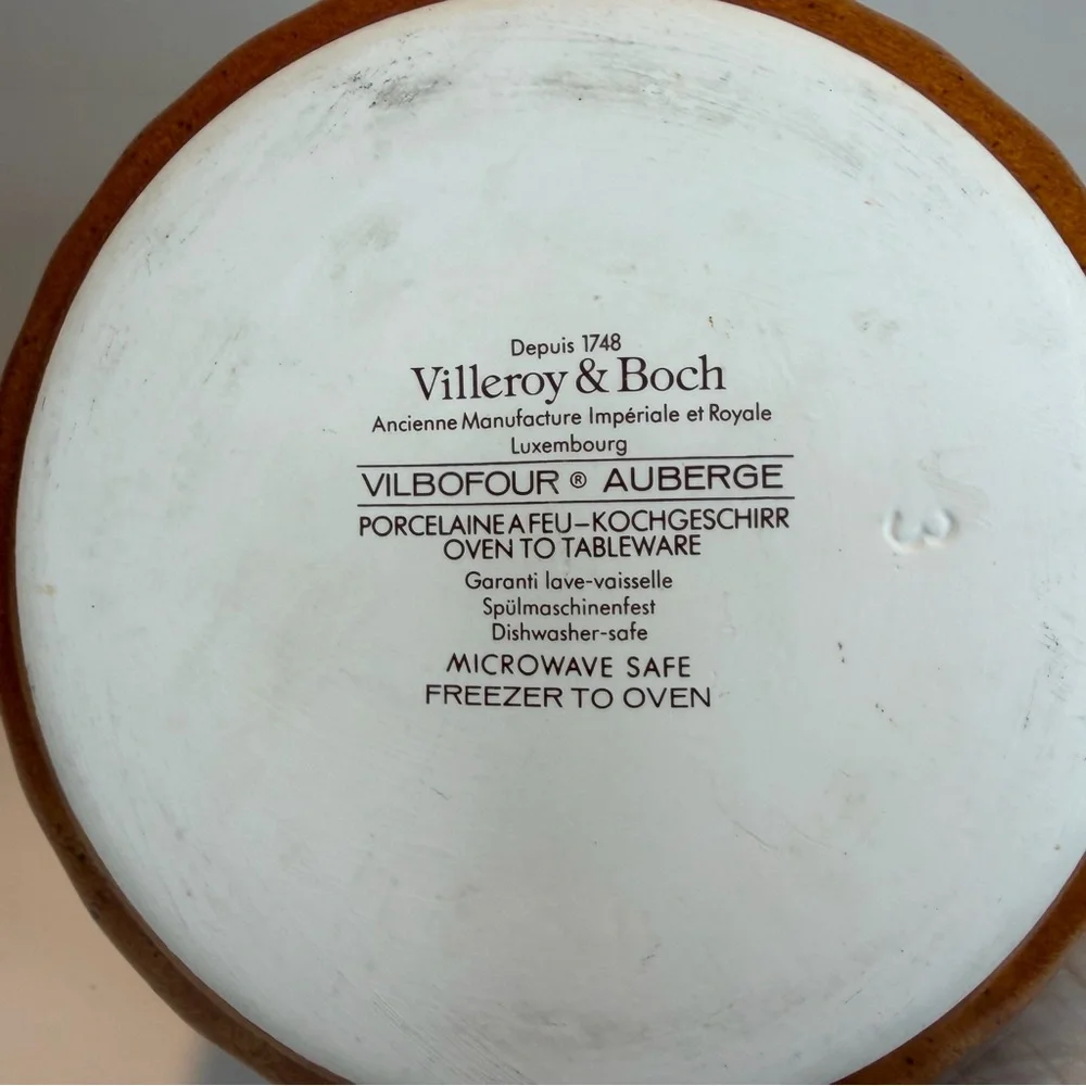 2 Villeroy & Boch Vilbofour Auberge Pumpkin Orange  BAKING DISH 6.5” and 5” Set